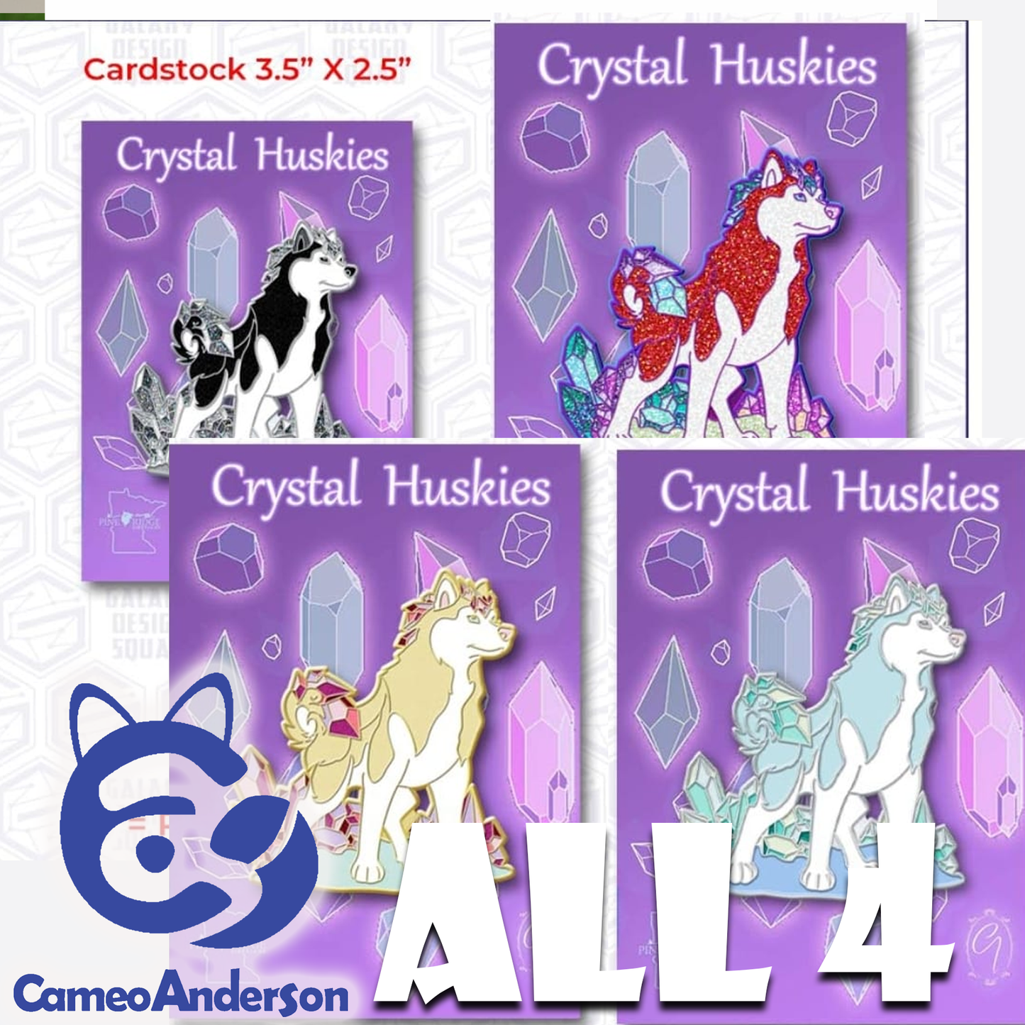 Crystal Huskies V 3.0 Pre-Orders || collectible enamel pins || Cameo Anderson