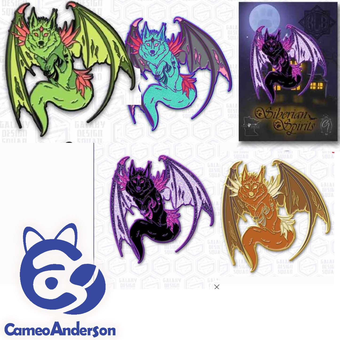 Siberian Spirit 2 inch enamel pin || cool spooky git for dog lovers