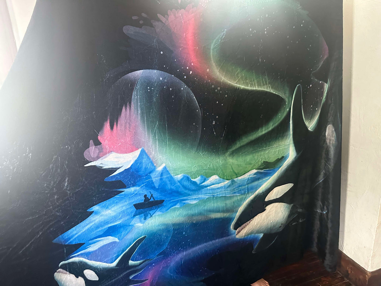Arctic Circle - Orca/Killer Whale Portait - Throw Blanket - Cameo Anderson