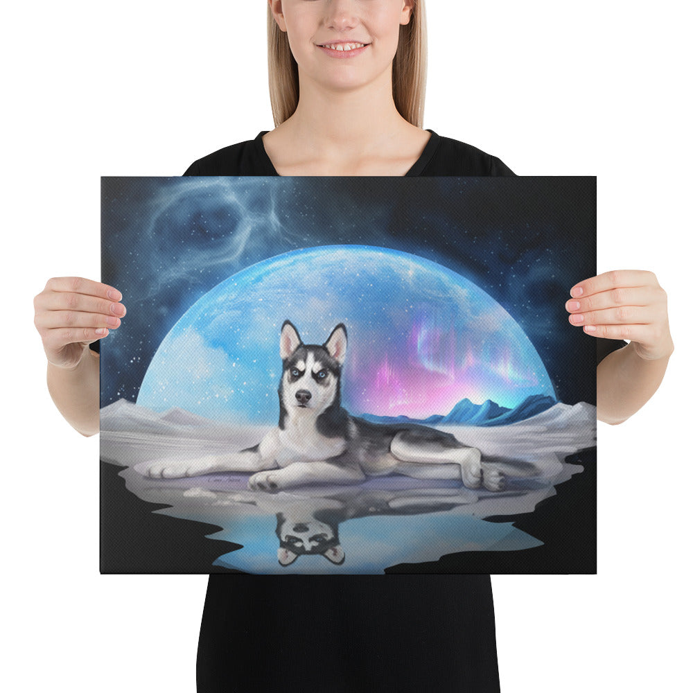Fine Art Canvas - Elsker The Husky - Space Siberian Portrait - Cameo Anderson