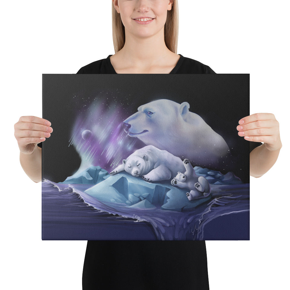 Fine Art Canvas Print - Polar Play Polar Bear Portrait - By Cameo Anderson