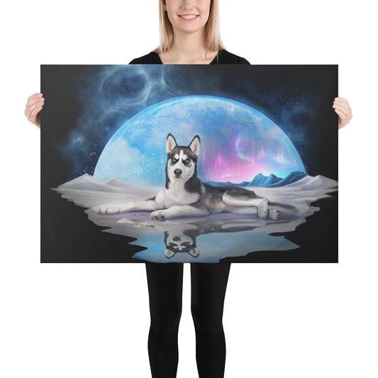 Fine Art Canvas - Elsker The Husky - Space Siberian Portrait - Cameo Anderson