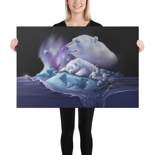 Fine Art Canvas Print - Polar Play Polar Bear Portrait - By Cameo Anderson