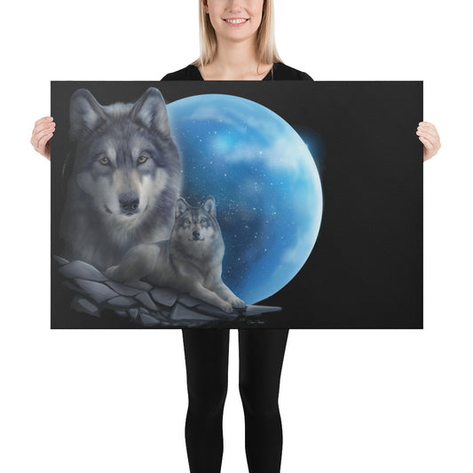 Fine Art Canvas Print - Nightlife Wolf Moon Portrait - Came Anderson