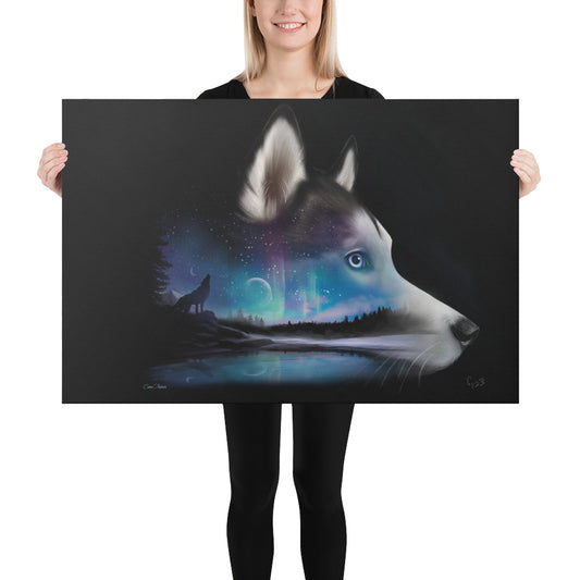 Fine Art Canvas Print - Spirit Siberian - Husky dog Painting - Cameo Anderson