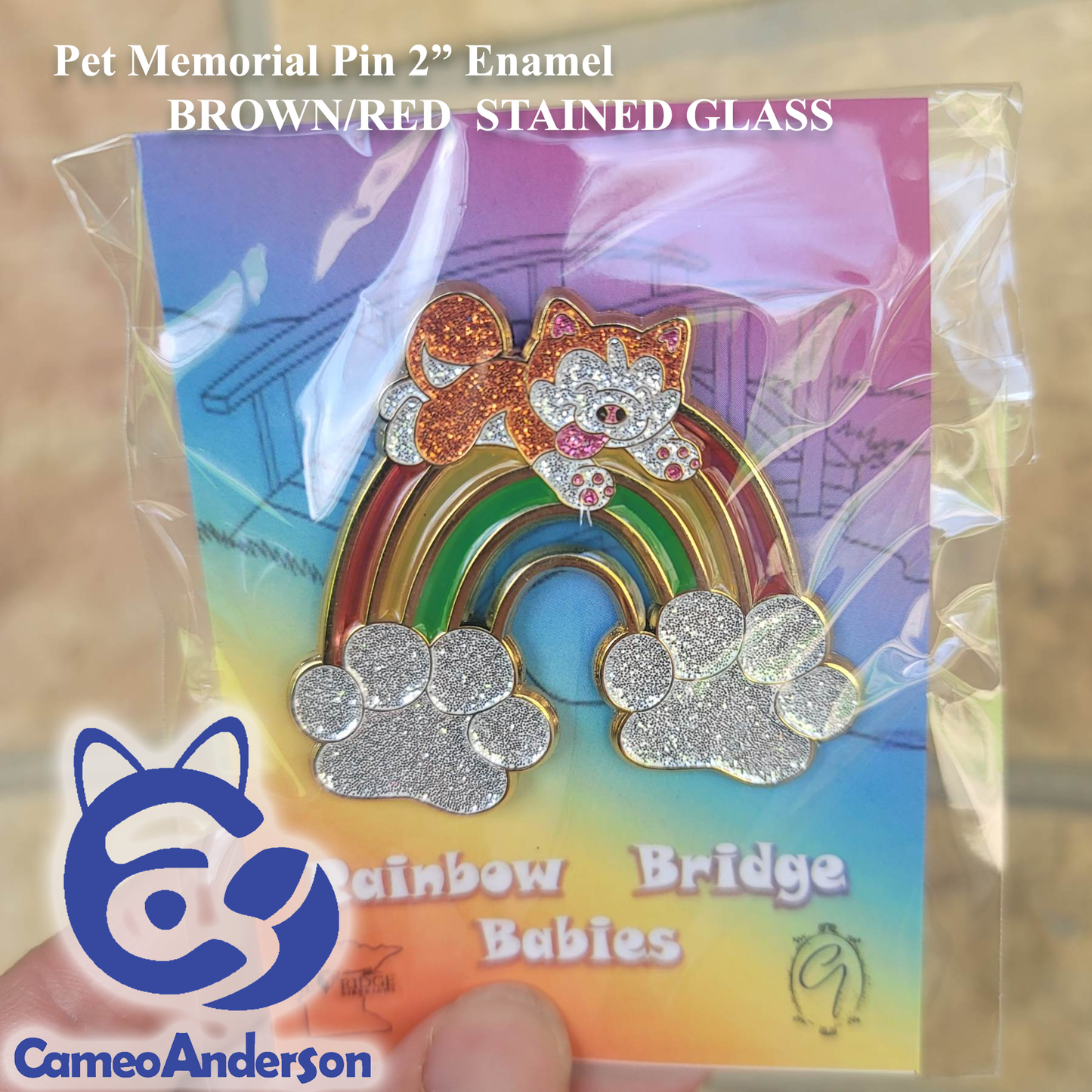 Rainbow Bridge Babies - Collectible Wearable Pet Memorial Pins || Cameo Anderson & Pine Ridge Siberians