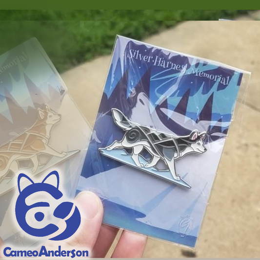 Silver Harness Siberian Husky Memorial Pins || Cameo Anderson