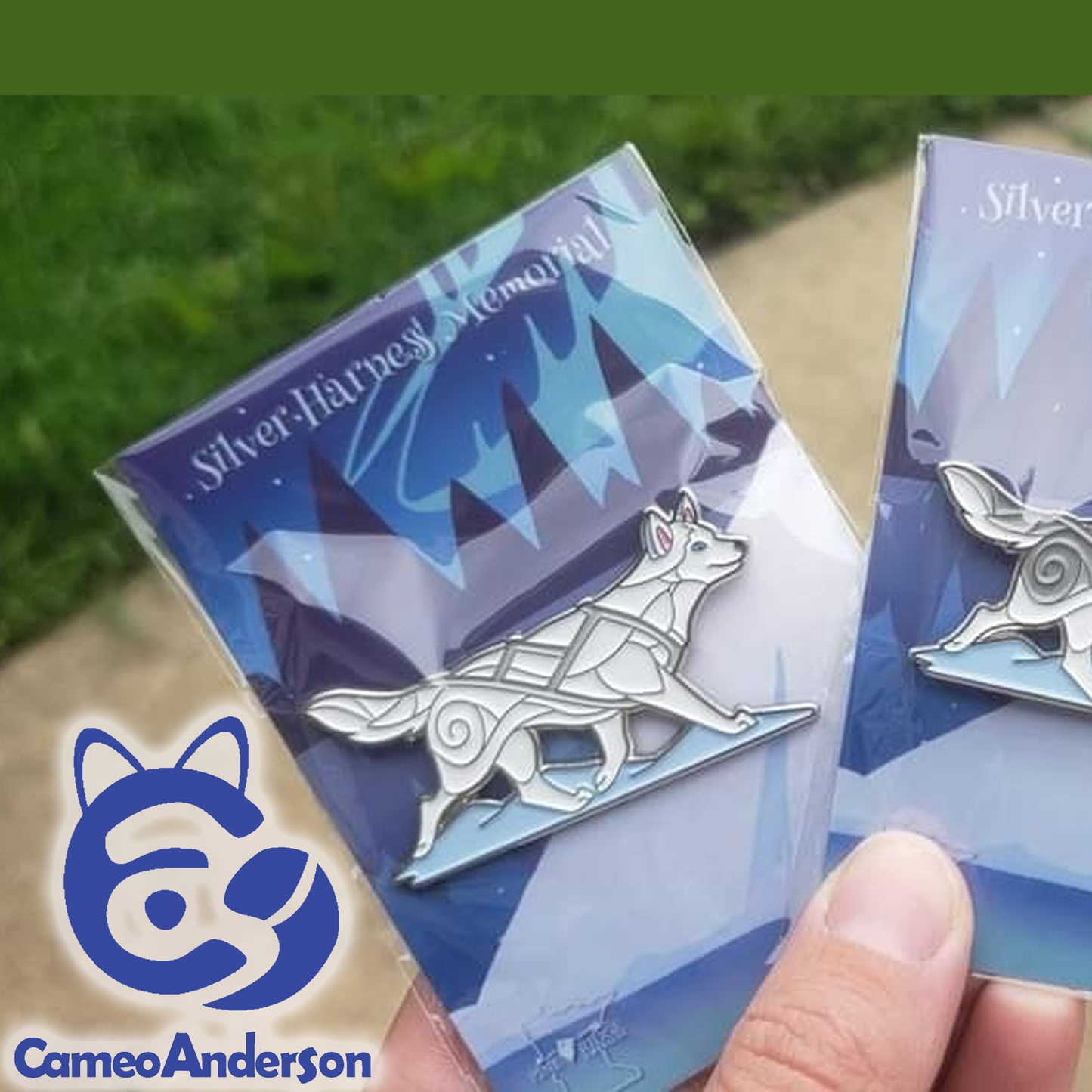 Silver Harness Siberian Husky Memorial Pins || Cameo Anderson