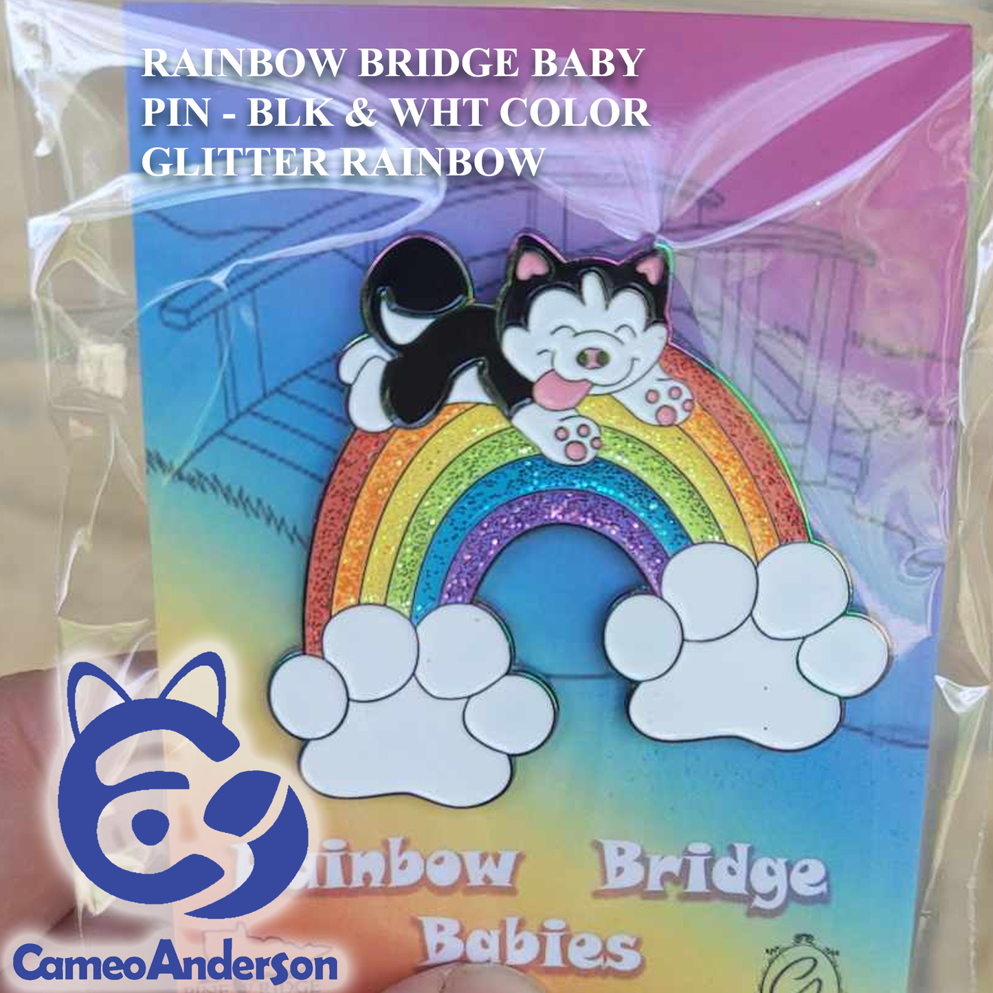 Rainbow Bridge Babies - Collectible Wearable Pet Memorial Pins || Cameo Anderson & Pine Ridge Siberians