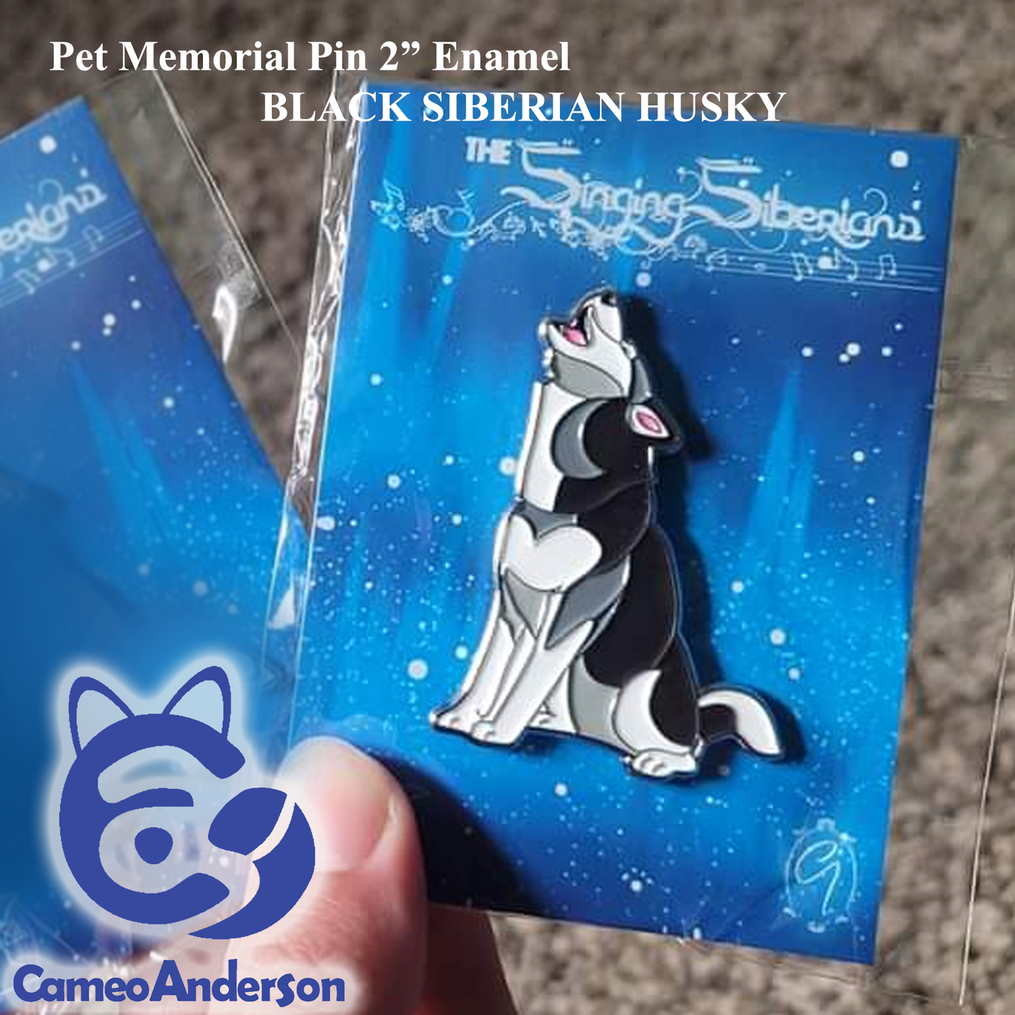 Singing Siberian Enamel Pin - Collectible || Cameo Anderson & Pine Ridge Siberians