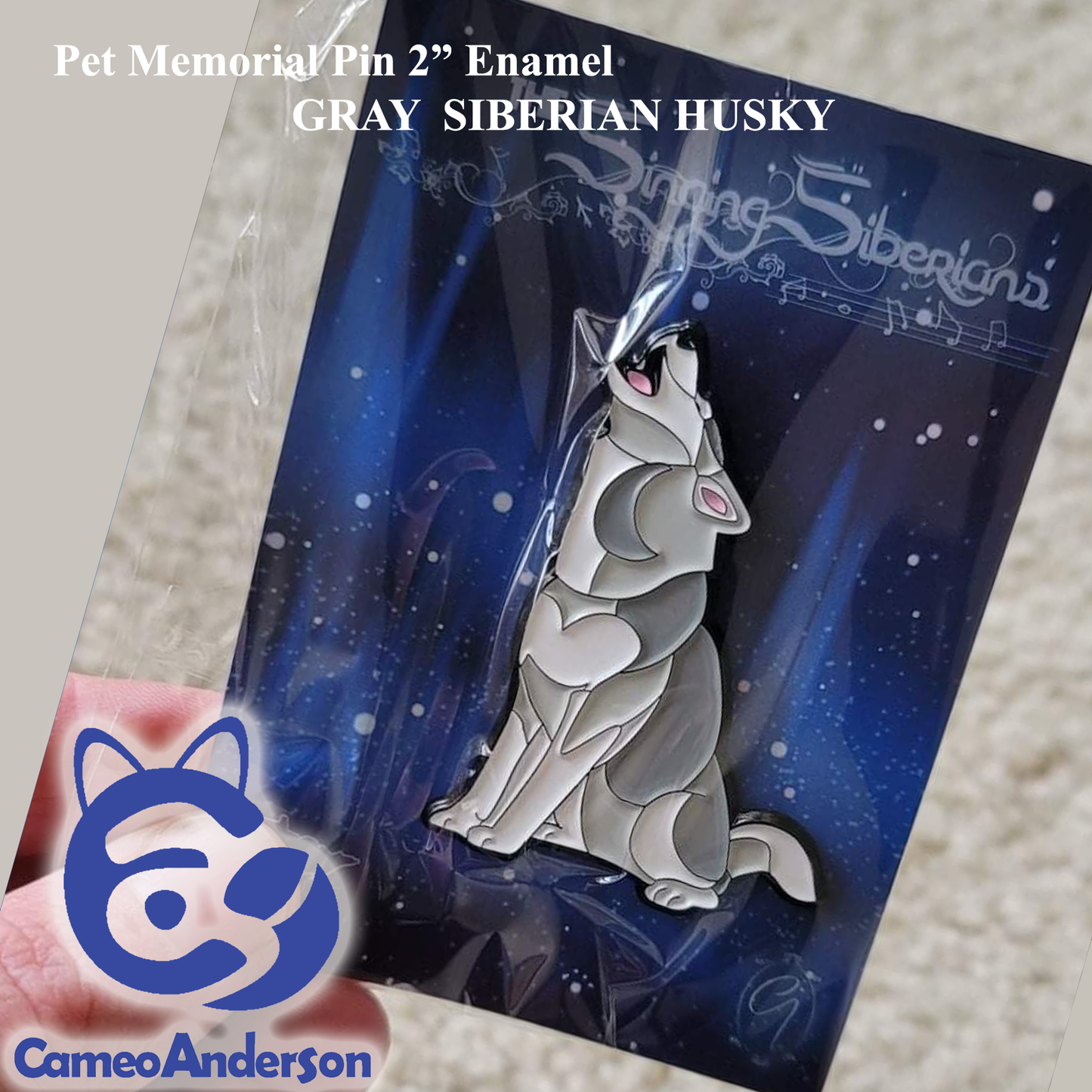 Singing Siberian Enamel Pin - Collectible || Cameo Anderson & Pine Ridge Siberians