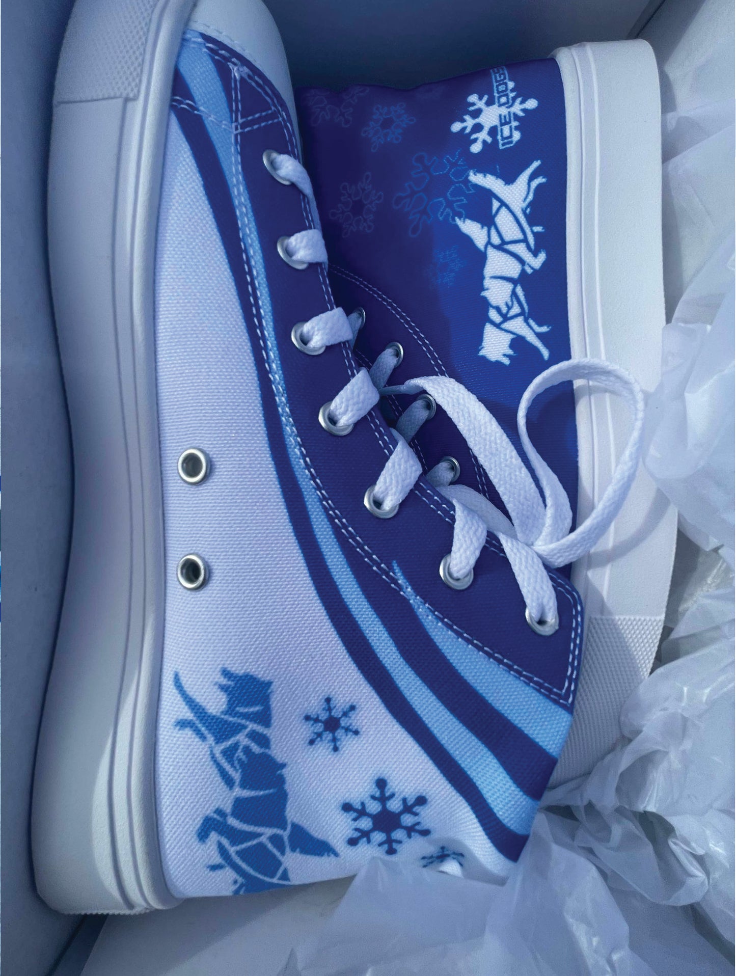 Men’s high top canvas shoes - Ice Dogs - Cool Art || Cameo Anderson