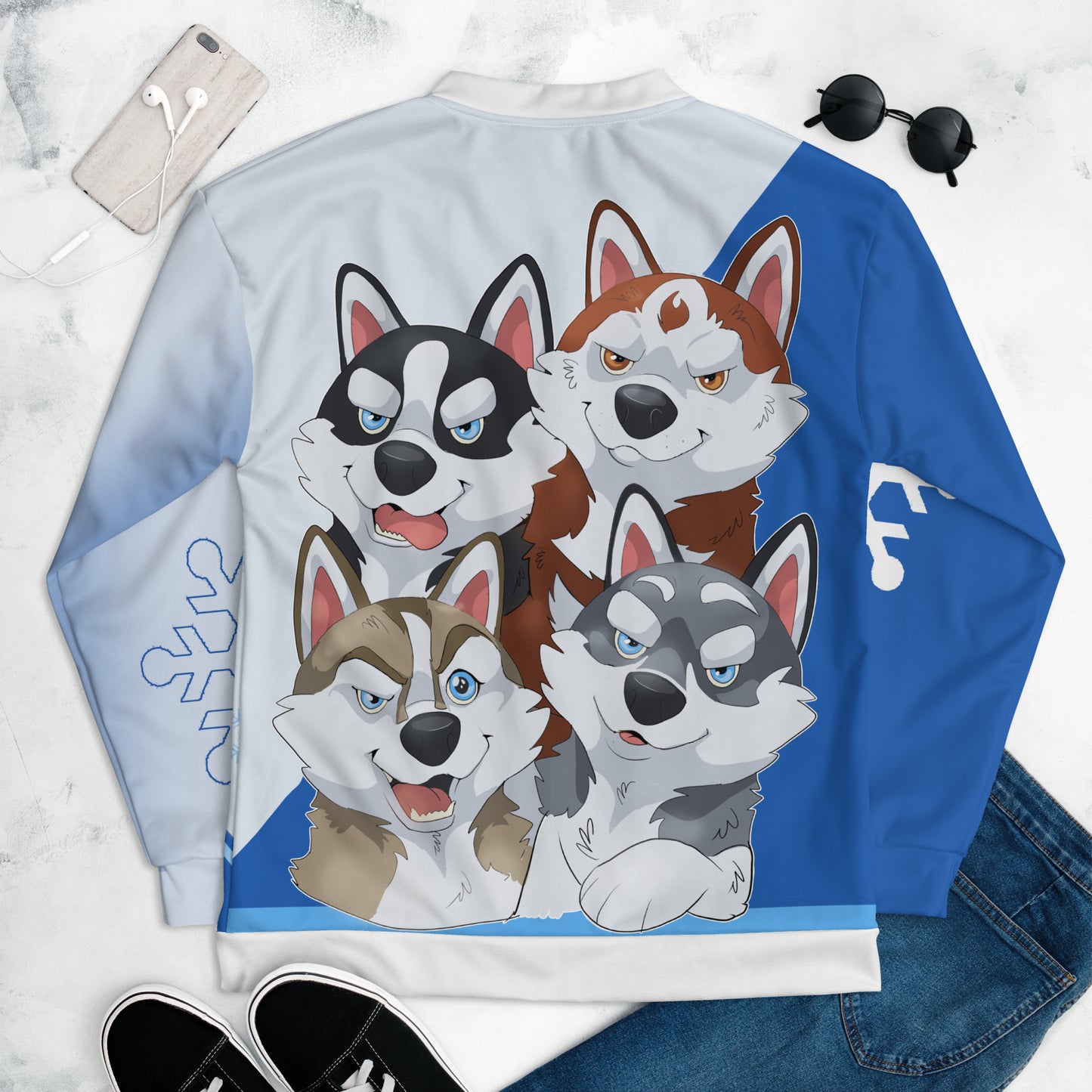 Ice Dogs - 90s cartoon style - Unisex Bomber Jacket || Cameo Anderson