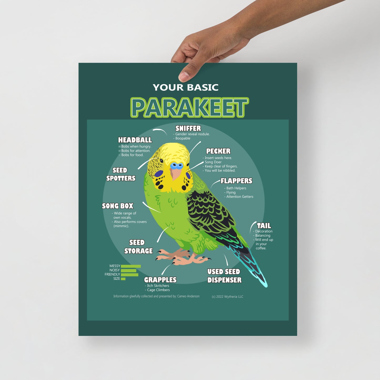 Funny Parakeet Birb Breed Meme Poster - Cameo Anderson
