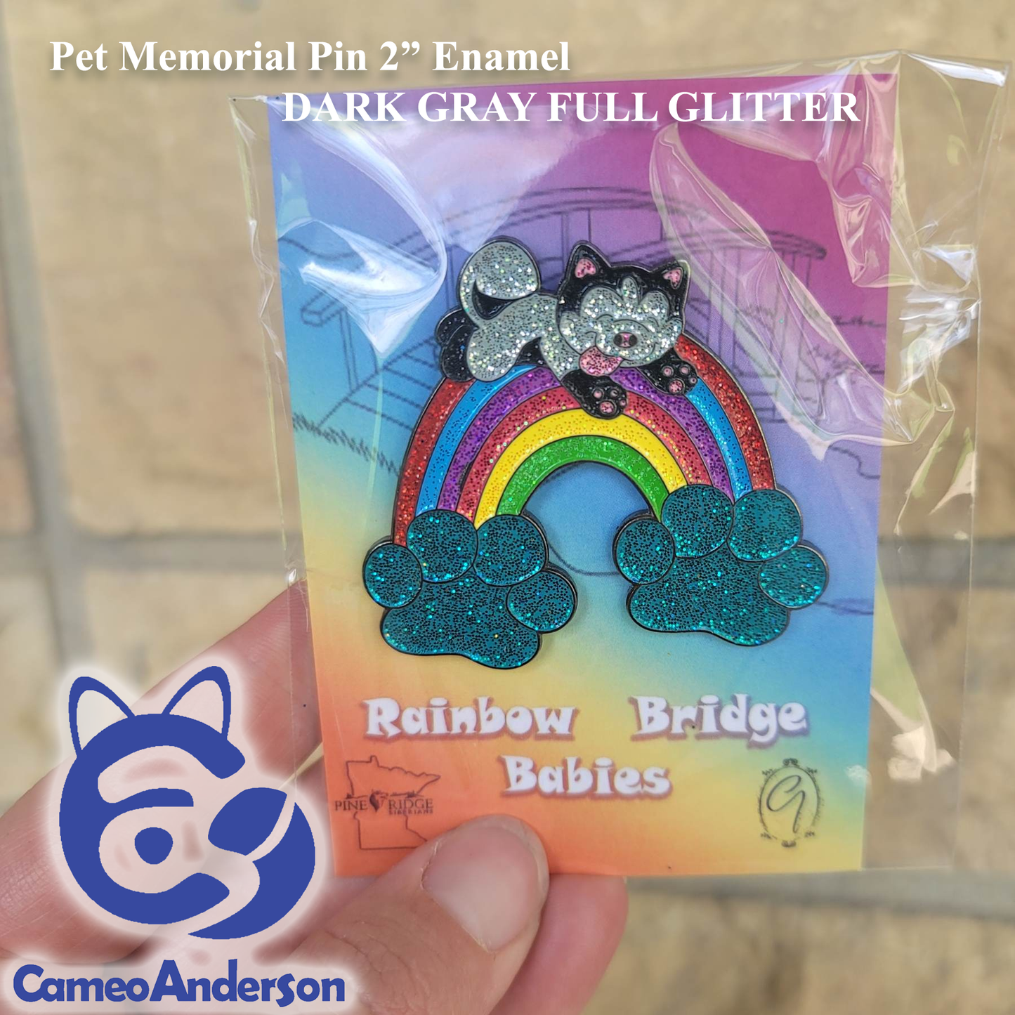 Rainbow Bridge Babies - Collectible Wearable Pet Memorial Pins || Cameo Anderson & Pine Ridge Siberians