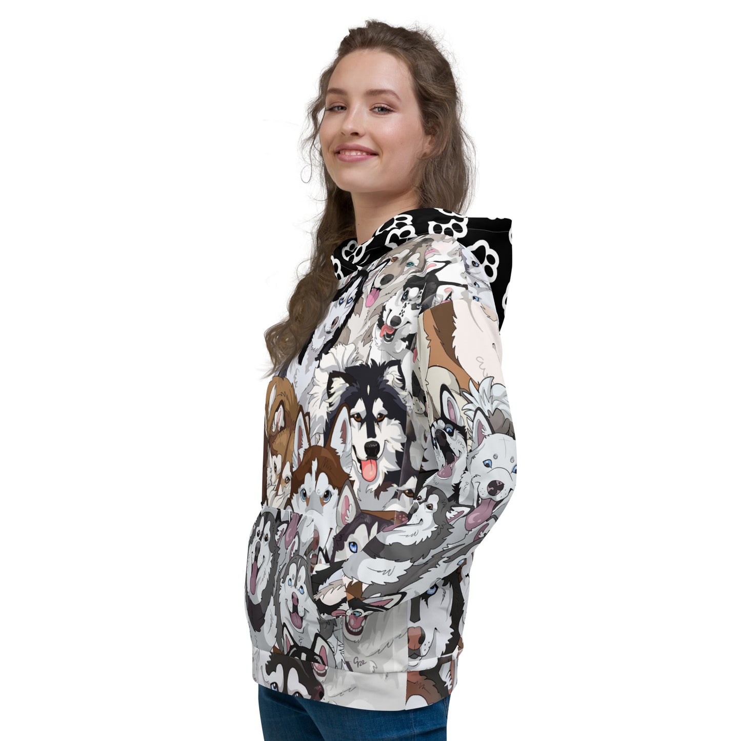 Cartoon Snow Dogs hoodie with pocket || Cameo Anderson
