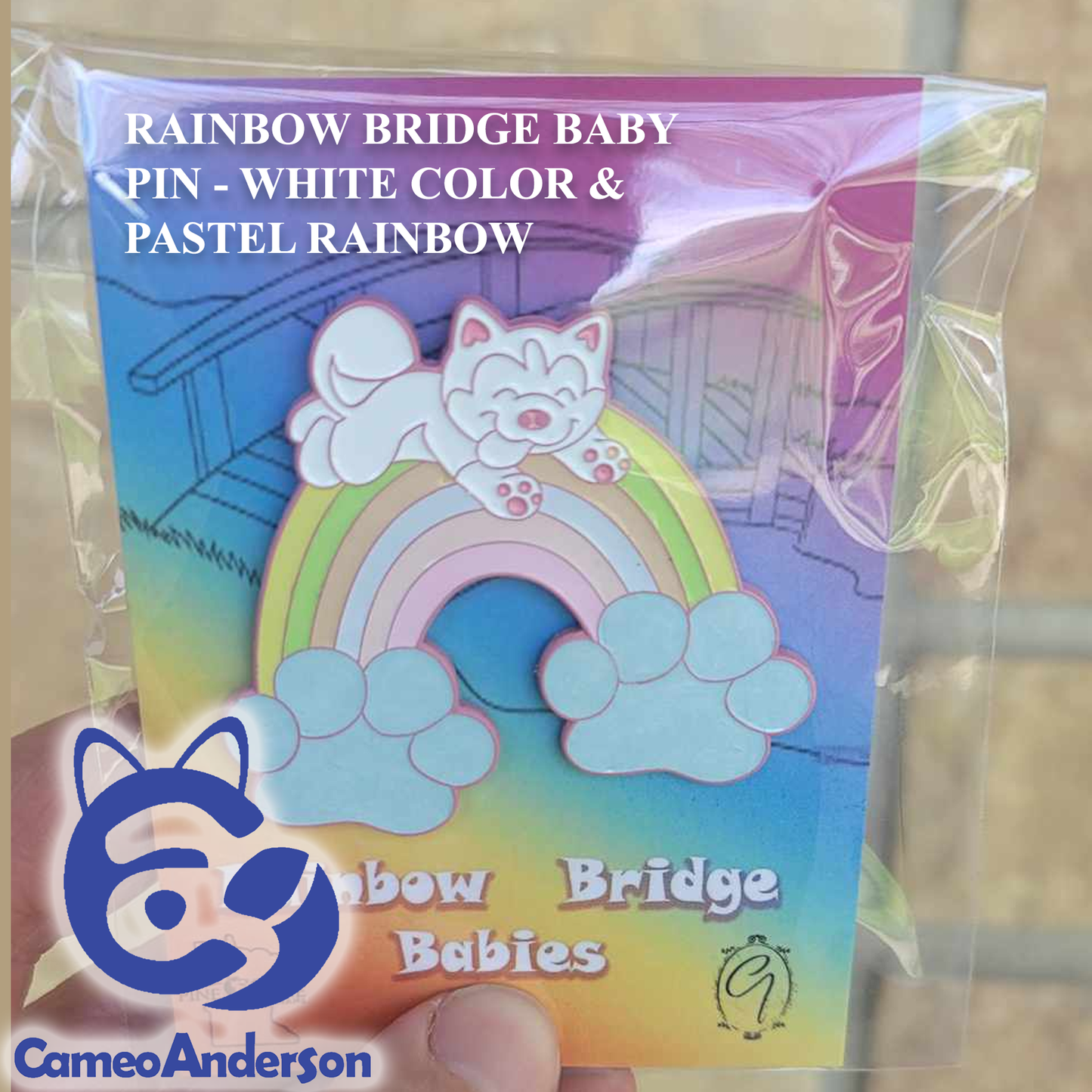 Rainbow Bridge Babies - Collectible Wearable Pet Memorial Pins || Cameo Anderson & Pine Ridge Siberians